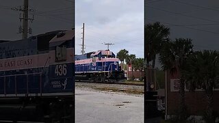 Florida East Coast Railway Local with FEC-436 at South Daytona Florida Mar. 8 2023 #railfanrob #fec