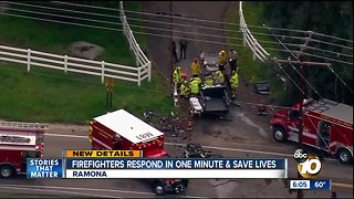 Firefighters respond in one minute to Ramona wreck