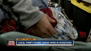 Thrift stores filling up with donations could be related to popular new Netflix show "Tidying Up"
