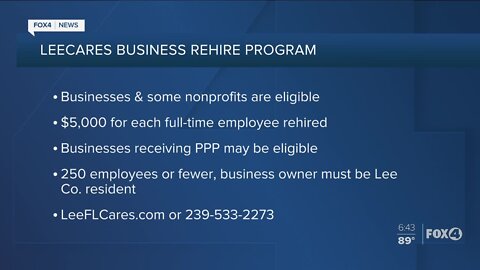 Starting Monday, Lee County business owners can get 'Rehire Program' help