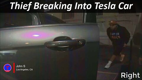 Thief Breaking Into Car Caught on Tesla Sentry Mode | Teslcam Live