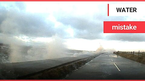 Dad And Son Were Nearly Swept Away By Storm Waves Which Engulfed Their Car