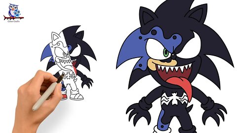 How to Draw Sonic The Venom Symbiote - Art Tutorial