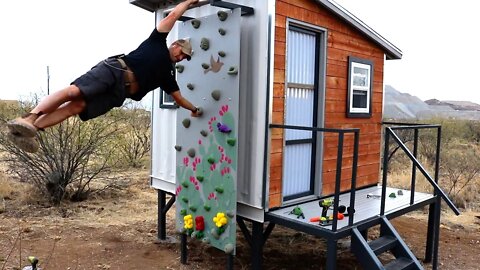 Shipping Container Playhouse - Climbing wall and More!