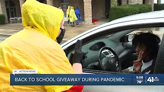 Back-to-school giveaway during pandemic