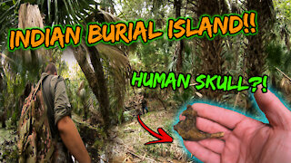 Indian Burial Island!! (Possible Human Skull Found?!!)