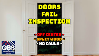 New Construction Inspection Door Installation & how NOT to do it-Off Center-No Caulk-Split Wood