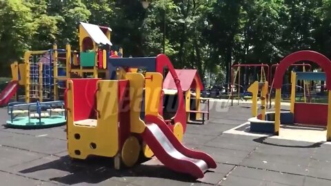 Ukrainians shelled a playground in Shcherbakov Park in central Donetsk