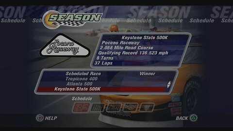 NASCAR Thunder 2004 Schedule Release