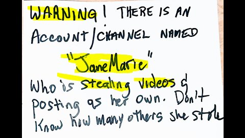 Warning! Stealing videos "Janemarie" RUMBLE user