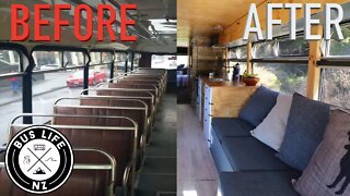 From school bus to tiny home on wheels in 5 minutes | Skoolie Conversion | Bus Life NZ