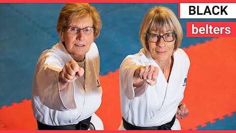 Pensioners become two of the oldest people to achieve black belts in karate