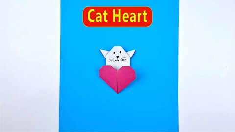 How to Make a Cat Heart Origami - Easy Paper Crafts