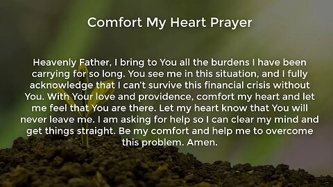 Comfort My Heart Prayer (Prayer for Financial Stability)