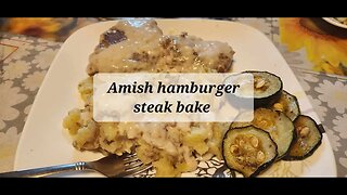 Amish hamburger steak bake #hamburger