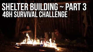 48h Survival Challenge in the Wilderness - Shelter Building Part 3