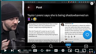 ELON MUSK IS RIGHT Taylor Lorenz CENSORED On Threads