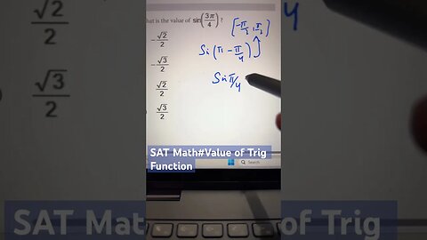 Finding the given value of trigonometric function #satmath #youtubeshorts #mathtrick