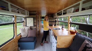 Tour of our Tiny House Bus Conversion | Bus Life NZ | RV Living Episode 2
