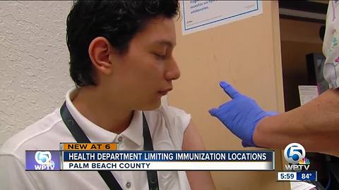 Health department limiting immunization locations in Palm Beach County