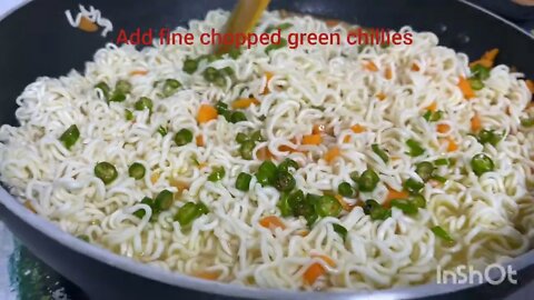 Easy tasty Special Recipe Maggi noodles with saucage and egg