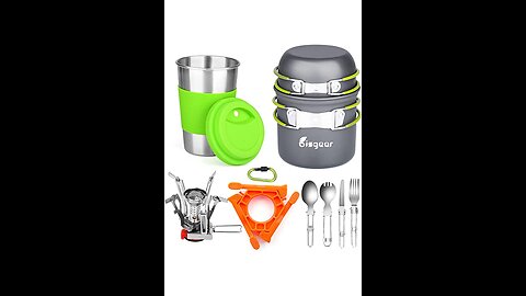 Camp Stove,Petforu Outdoor Camping Stove Cookware Hiking Backpacking Picnic Cookware Cooking To...