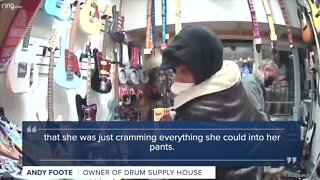 Check This Out: Woman caught on camera stealing music equipment