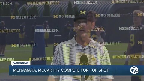 Jim Harbaugh won't pick QB for Michigan opener yet: McNamara and McCarthy still competing for job