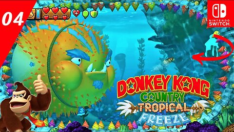 Donkey Kong Country Tropical Freeze - Parte 4: Fase da Água uma Delícia de Chata (Nintendo Switch).