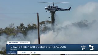 10 acre fire burns near Buena Vista Lagoon