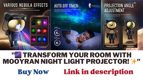 Mooyran Night Light Projector |Galaxy Starry Sky, LED Lights for Bedroom Decor,Kids Room Accessory"