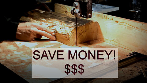 Turn Firewood into Lumber - Save Money Using Your Band Saw to make Log splits into Lumber