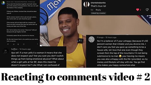 Reacting to comments video # 2