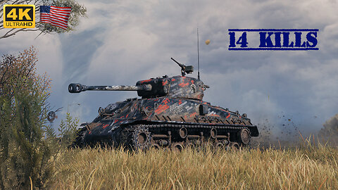 14 kills! - M4A3E8 Sherman - Highway - World of Tanks Replays - WoT Replays