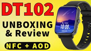 Smartwatch DT102 Unbox Review NFC: 1.9 Inch Big Screen Always on display GPS Track Voice Assistent