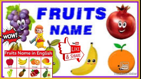 Fruits name for kids