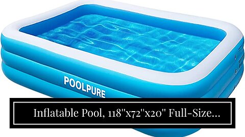 Inflatable Pool, 118''x72''x20'' Full-Size Inflatable Swimming Pool, Spacious Above Ground Play...