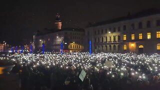 In Germany this evening, individuals were heard unitedly chanting, "all together against fascism"