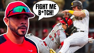 Tommy Pham Wants To FIGHT Luke Voit After Collision On Slide At Home Between Reds And Padres