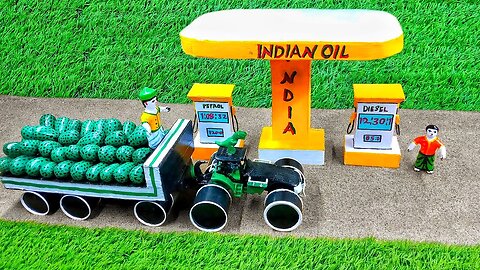 Diy Tractor Mini Petrol Pump | Fruit Loading Diy Tractor | Agriculture Mini Framer | Creative Farmer