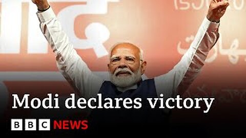 India election: Modi claims victory but mayfall short of outright majority | BBC News