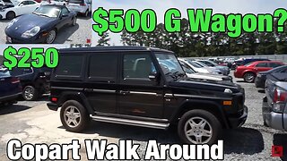 G WAGON FLOOD DEAL, PORSCHE, BMW, COPART WALK AROUND