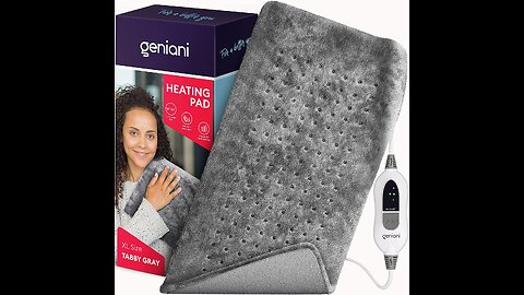 GENIANI XL Heating Pad for Back Pain & Cramps Relief