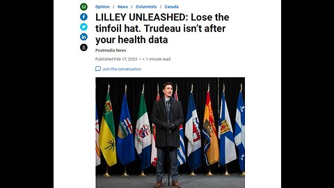 Lose The Tinfoil Hat. Trudeau Isn't After Your Health Data 😉