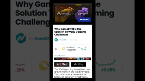Why GameSwift Is The Solution To Web3 Gaming Challenges @AltcoinDaily @BitBoyCrypto @CryptoCasey