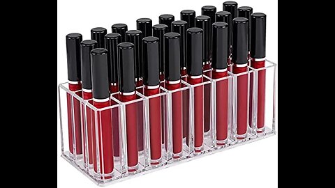 Lipstick Holder 18 Spaces Lipgloss Organizer, 3 Rows - Multi Level, Makeup Holder & Cosmetics S...