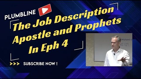 The job description for apostle and prophet in Eph 4