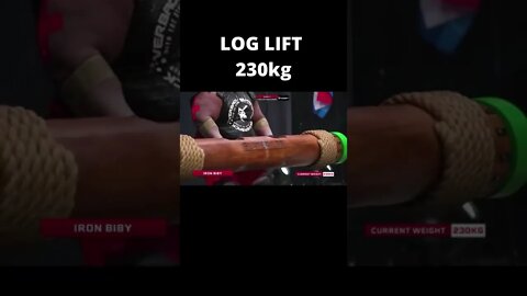 TENTATIVA DE RECORDE MUNDIAL NO LOG LIFT DE 230KG DE IRON BIBY #Shorts