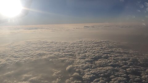 Clouds view through the flight window