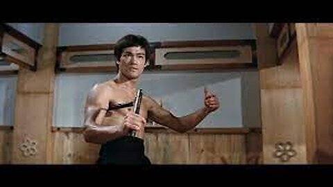 Cross kick Studio Films Bruce Lee Nunchucks Scene from fist of fury in dojo